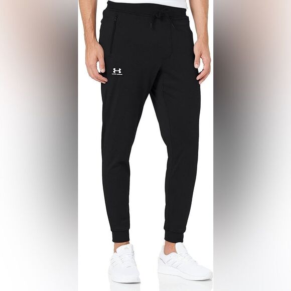 Under Armour Sportstyle Tricot Joggers track pants black mens Medium - Picture 1 of 10